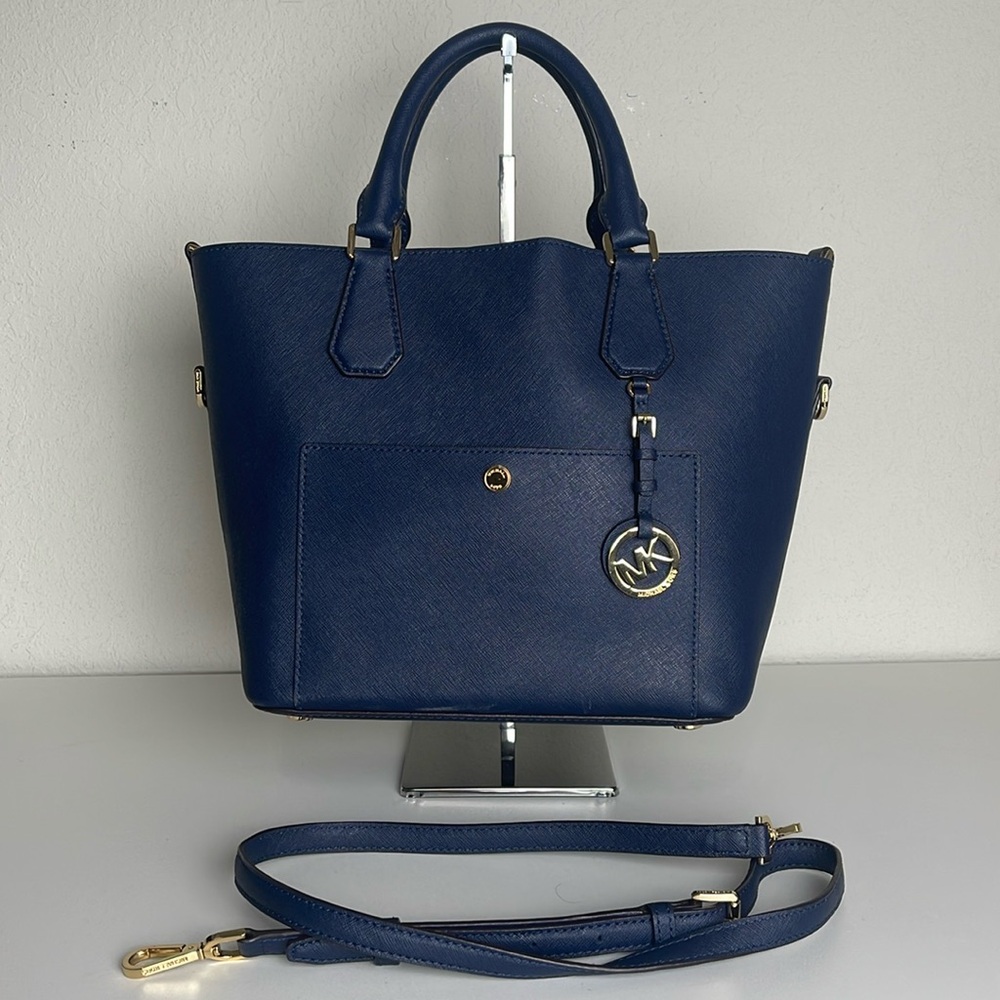 MK navy blue tote with shoulder strap